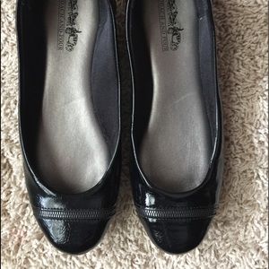 Coach and Four flats black patent